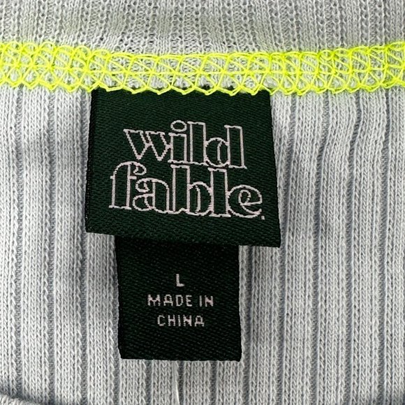 2 Piece Wild Fable Women's Large Black Crop Sweater And Blue Ribbed T-Shirt New - Picture 16 of 16